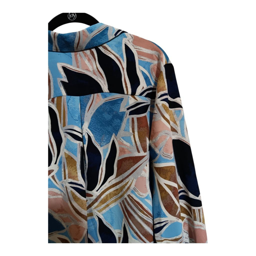 Nic + Zoe Sapphire Shades Shirt Button Up Print Bold Pinstripe Down Front & Cuff - Picture 9 of 12